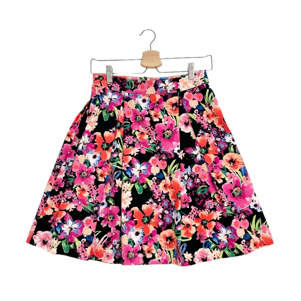 89th & Madison Floral Print A-Line Skirt